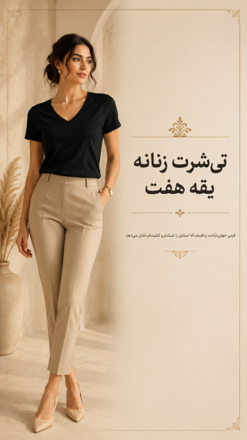 تی شرت زنانه یقه هفت