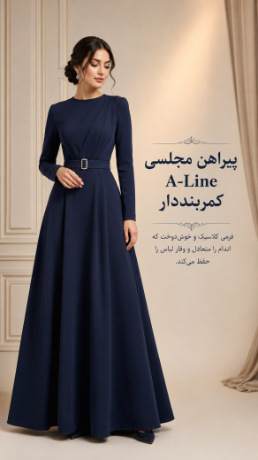 پیراهن مجلسس کمر بند دار