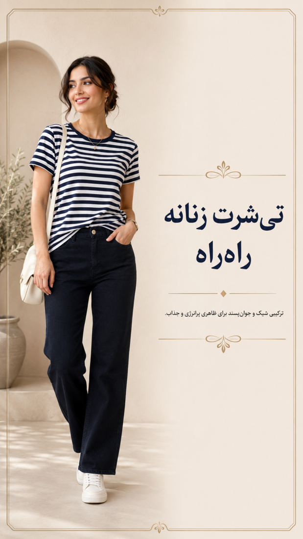 تی شرت زنانه راه راه